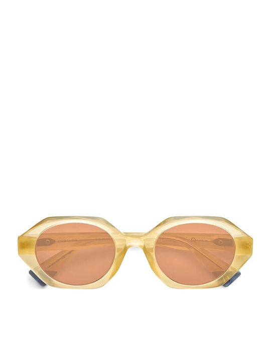 Etnia Barcelona Women's Sunglasses with Yellow Plastic Frame and Brown Lens FRESH-YW-51