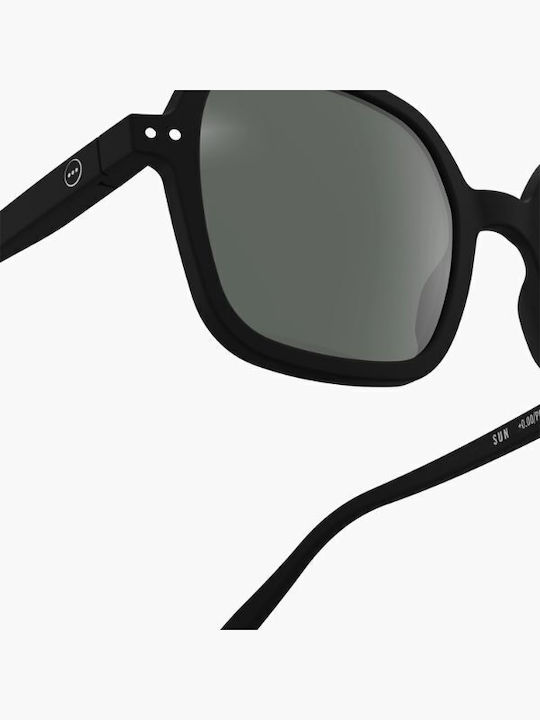 Izipizi Unisex Sunglasses with Black Plastic Frame and Black Lens