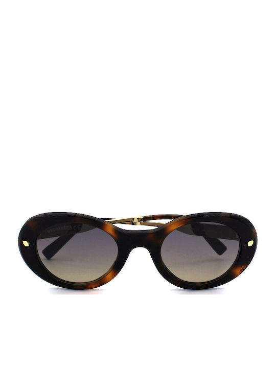 Dsquared2 Women's Sunglasses with Brown Tartaruga Frame and Brown Gradient Lens DQ0325 52B