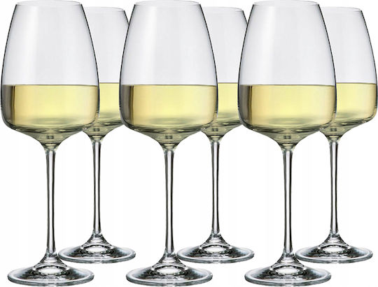 Bohemia Alizee Glass for White Wine made of Crystal Transparent Goblet 440ml