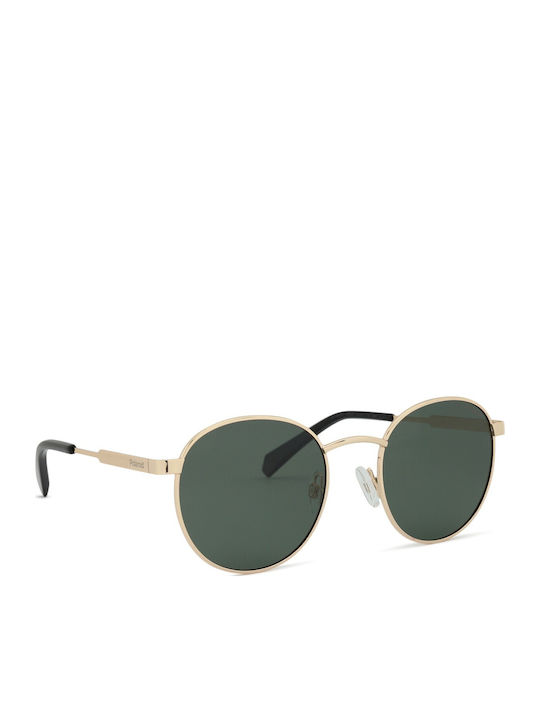 Polaroid Unisex Sonnenbrille mit Gold Metall Gestell und Grün Polarisiert Linse PLD2053/S PEF/UC