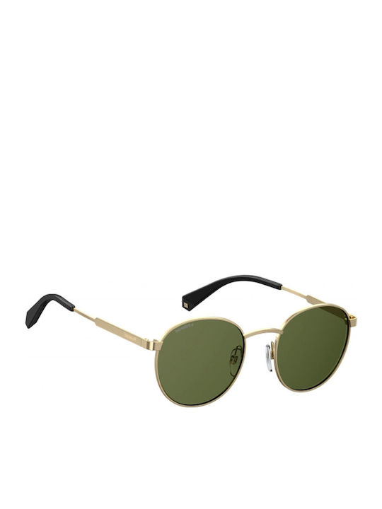Polaroid Unisex Sonnenbrille mit Gold Metall Gestell und Grün Polarisiert Linse PLD2053/S PEF/UC