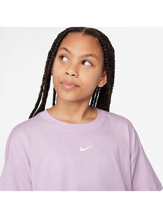 Παιδικό T-shirt Purple/white Sportswear Essentials