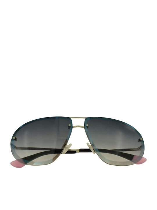 Victoria's Secret Women's Sunglasses with Silver Metal Frame and Blue Gradient Lens VS0051 16B