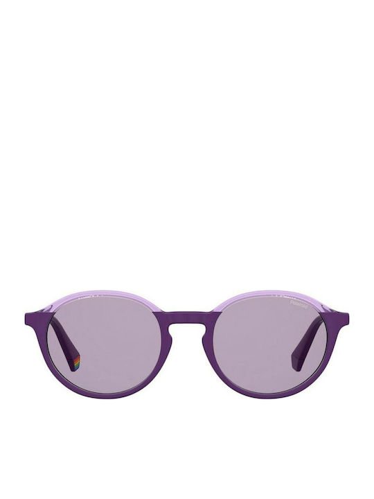 Polaroid Unisex Sunglasses with Purple Plastic Frame and Purple Polarized Lens PLD6125/S B3V