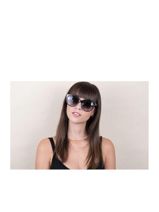 Gucci Ochelari De Soare Pentru Femei Cu Ramă Neagră Din Plastic Și Lentile Gri Degrade GG0631S 001