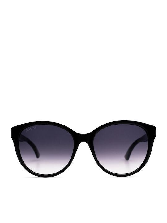 Gucci Ochelari De Soare Pentru Femei Cu Ramă Neagră Din Plastic Și Lentile Gri Degrade GG0631S 001