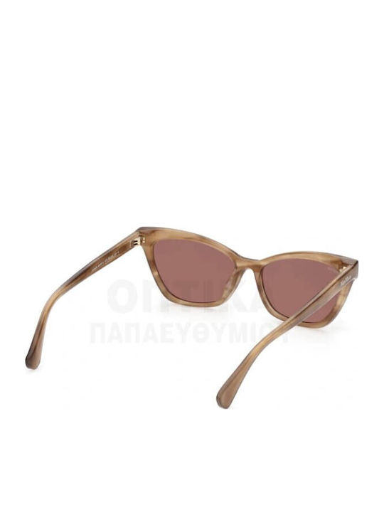 Max Mara Women’s Sunglasses with Multicolour Horn-Rimmed Frame and Brown Lens MM 0011 47E