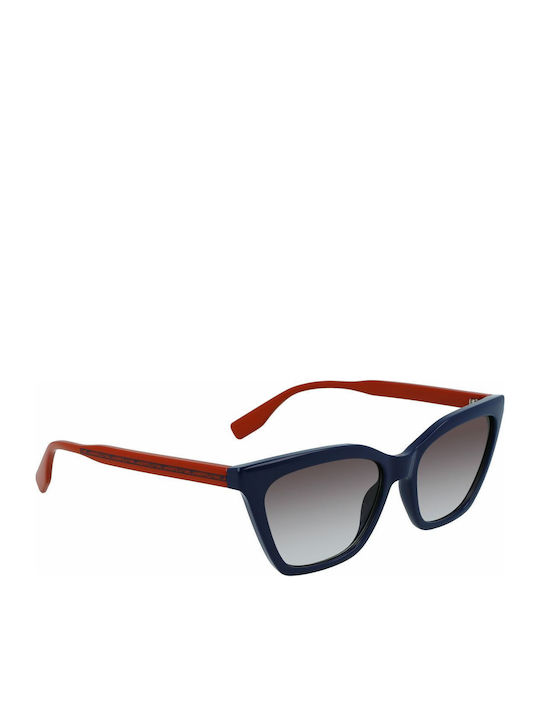 Karl Lagerfeld Women's Sunglasses with Navy Blue Plastic Frame and Gray Gradient Lens KL6061S-424