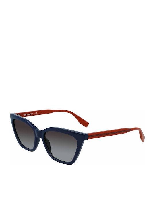 Karl Lagerfeld Women's Sunglasses with Navy Blue Plastic Frame and Gray Gradient Lens KL6061S-424