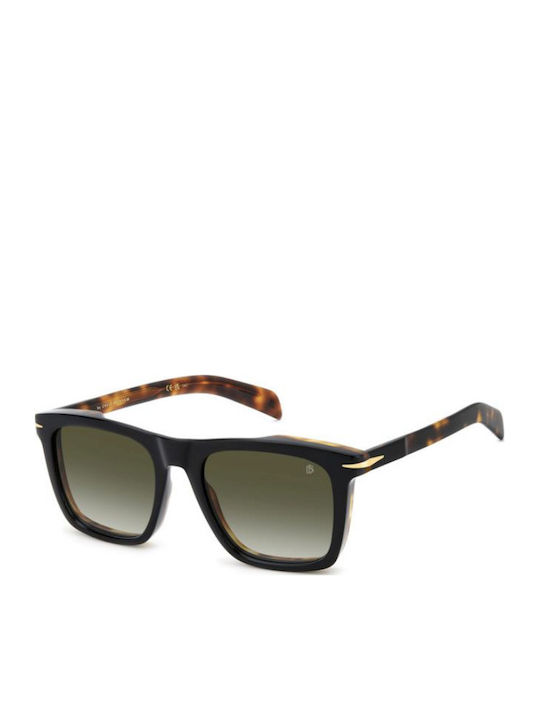 David Beckham Men's Sunglasses with Black Plastic Frame and Brown Gradient Lens DB 7000/S XWY/9K