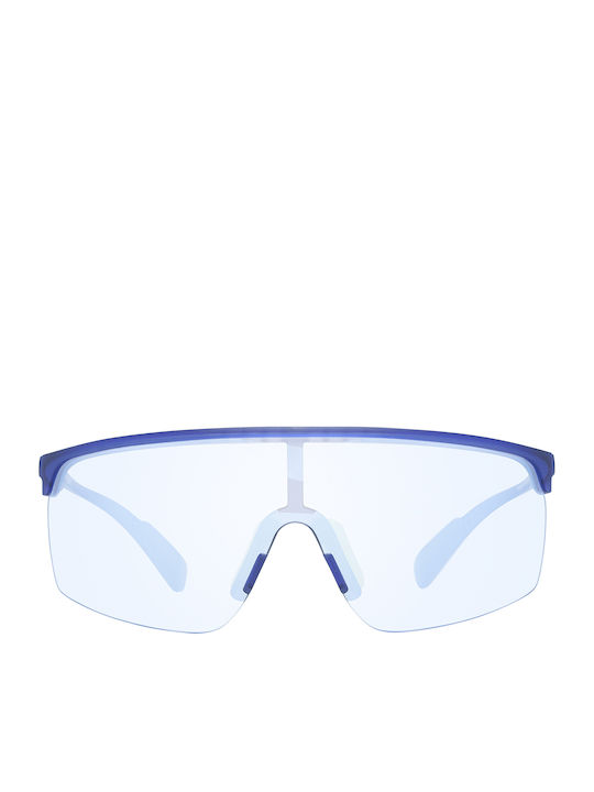 adidas Unisex Sunglasses with Blue Plastic Frame and Gray Lens SP0005 91X