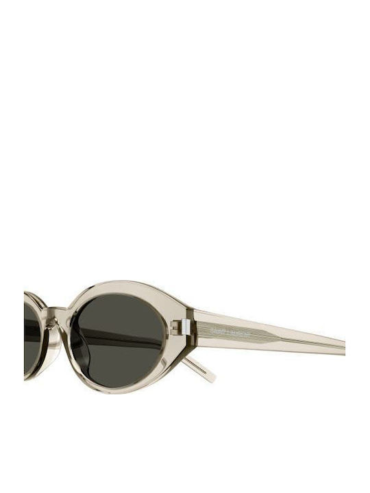 Ysl Women's Sunglasses with Brown Tartaruga Plastic Frame and Gray Lens SL 567 003