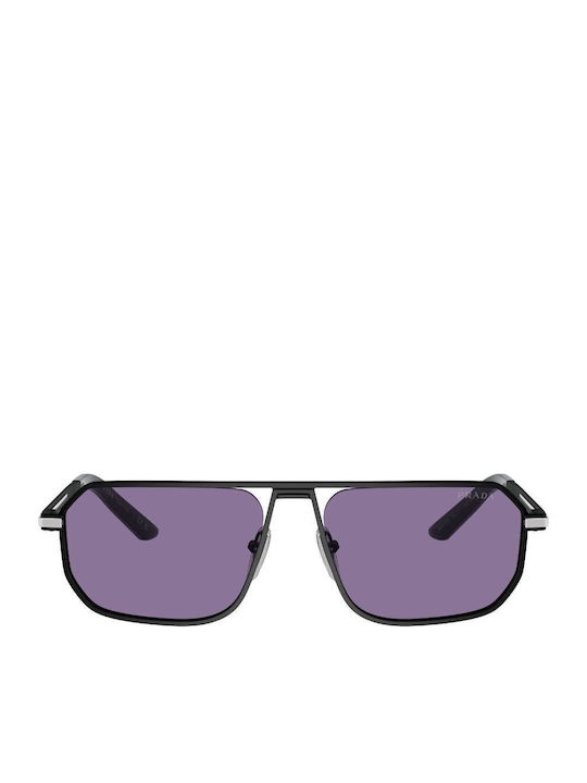 Prada Herren Sonnenbrille mit Schwarz Metall Gestell und Lila Linse