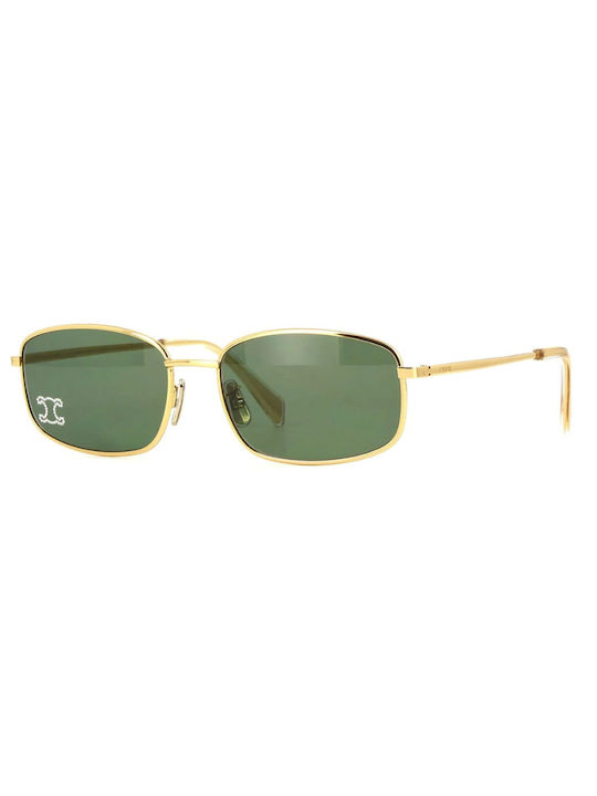 Celine Herren Sonnenbrille mit Gold Metall Gestell und Grün Linse CL40285U-30N