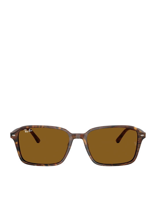 Ray Ban Unisex Sunglasses with Brown Tartaruga Plastic Frame and Brown Lens