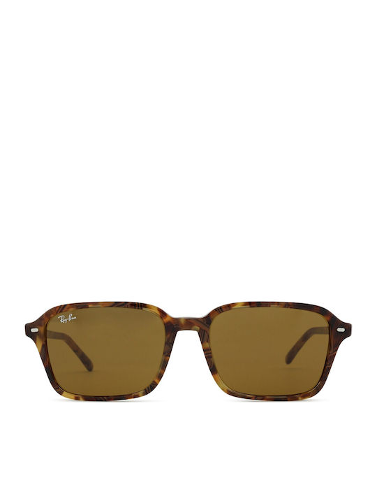Ray Ban Unisex Sunglasses with Brown Tartaruga Plastic Frame and Brown Lens