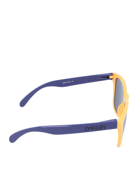 Oakley Frogskins Men's Sunglasses with Orange Plastic Frame and Blue Mirror Lens OO9013-24-362