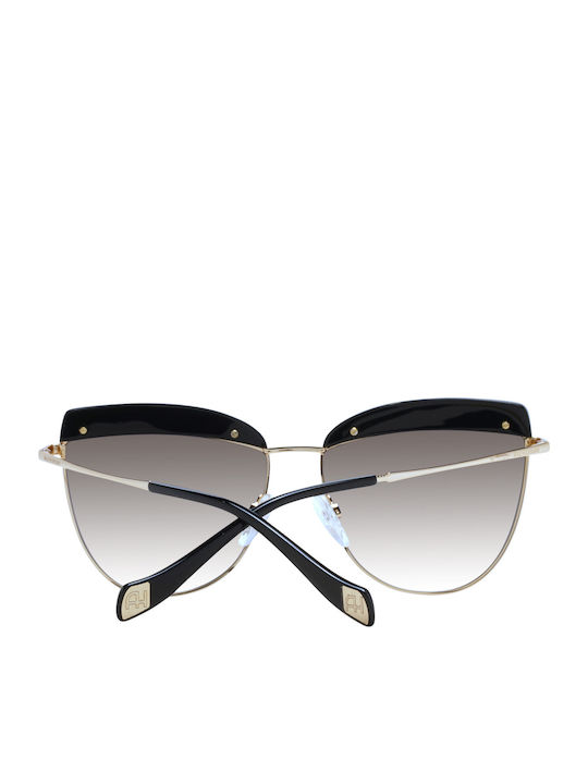Ana Hickmann Women's Sunglasses with Black Metal Frame and Beige Gradient Mirror Lens