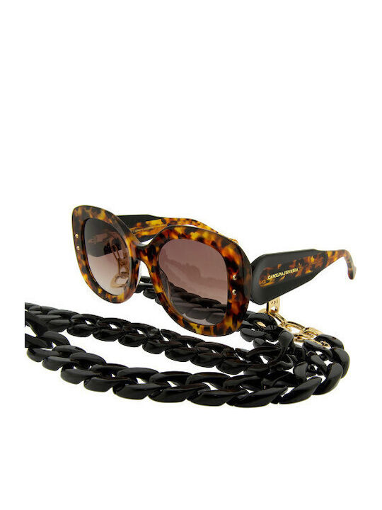 Carolina Herrera Women's Sunglasses with Brown Tartaruga Plastic Frame and Brown Gradient Lens