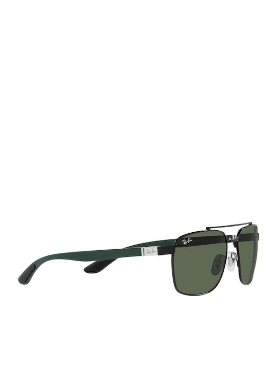 Ray Ban Унисекс Слънчеви Очила с Черна Метална Рамка и Зелени Стъкла RB3701 002/71