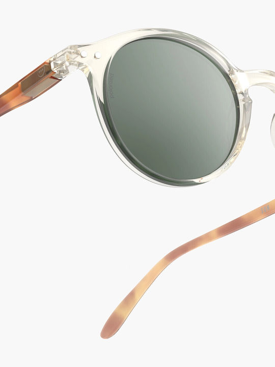 Izipizi Unisex Sunglasses with Transparent Plastic Frame and Green Polarized Lens