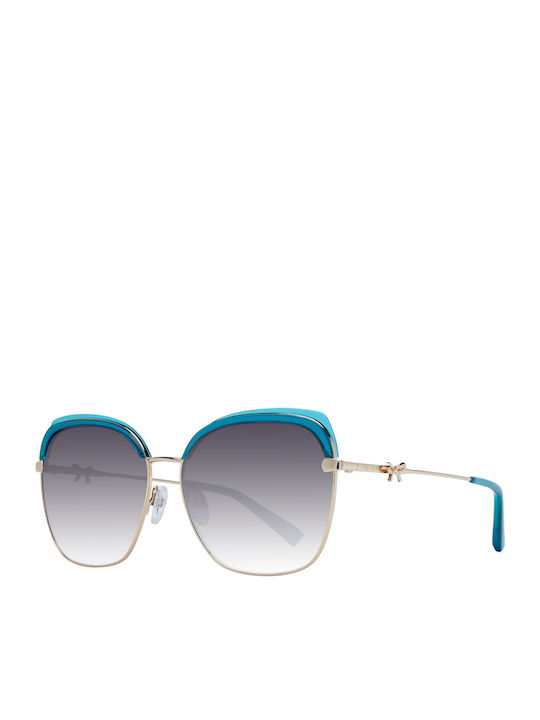 Ted Baker Damen Sonnenbrille mit Grün Metall Gestell und Lila Verlaufsfarbe Linse TB1660 559