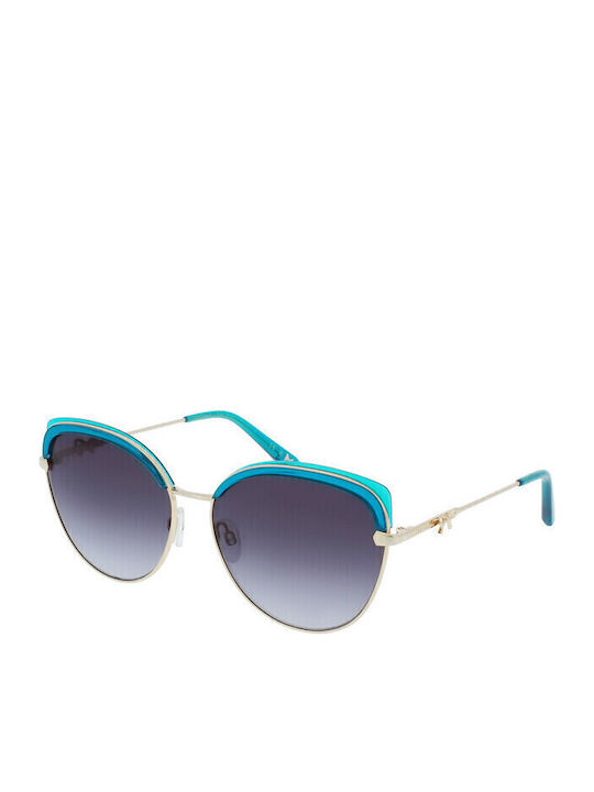 Ted Baker Damen Sonnenbrille mit Grün Metall Gestell und Lila Verlaufsfarbe Linse TB1660 559