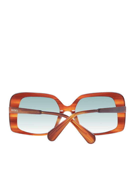 Max & Co Women's Sunglasses with Brown Tartaruga Plastic Frame and Green Gradient Lens MO0031 45P