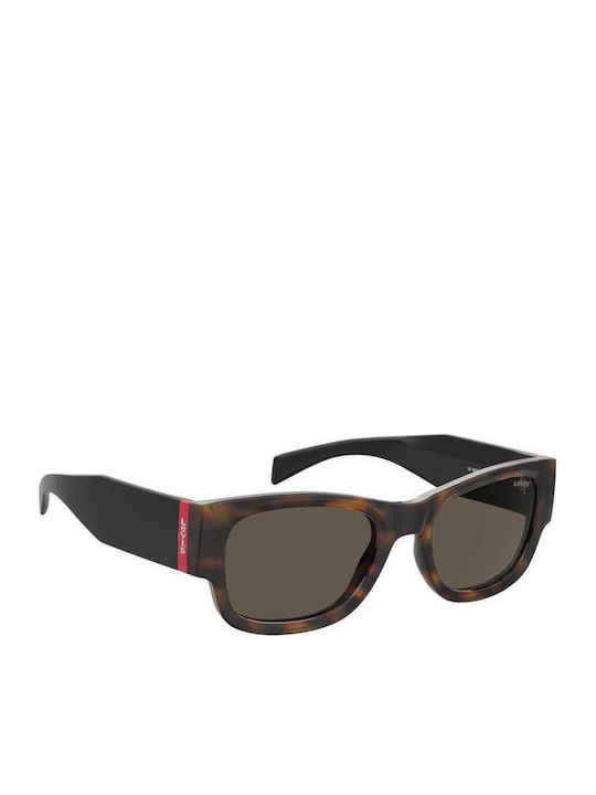 Levi's Unisex Sunglasses with Brown Plastic Frame and Brown Lens