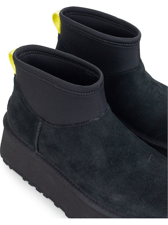 Classic Mini Dipper Suede Ghete Dama Negre