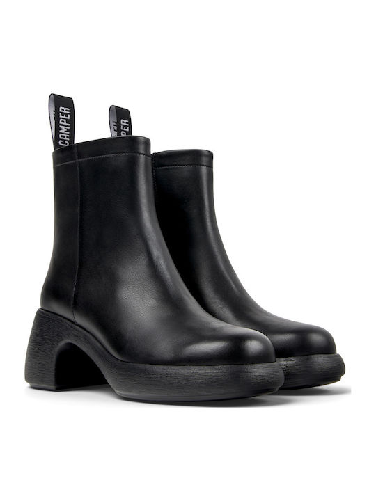 Thelma Ii Leather Women's Ankle Boots with Medium Heel Black