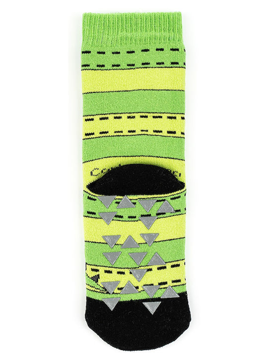 Carlomagno Rutschfeste Lange Kindersocken Green