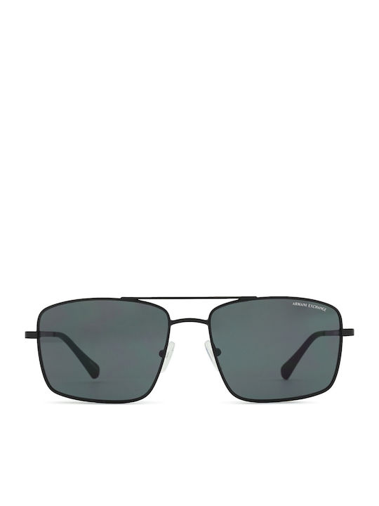 Armani Exchange Men's Sunglasses with Black Metal Frame and Black Lens AX2054S 6000