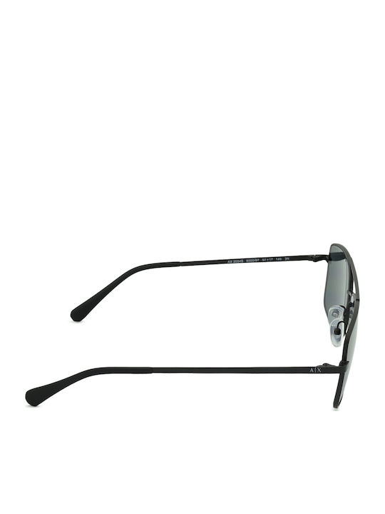 Armani Exchange Men's Sunglasses with Black Metal Frame and Black Lens AX2054S 6000