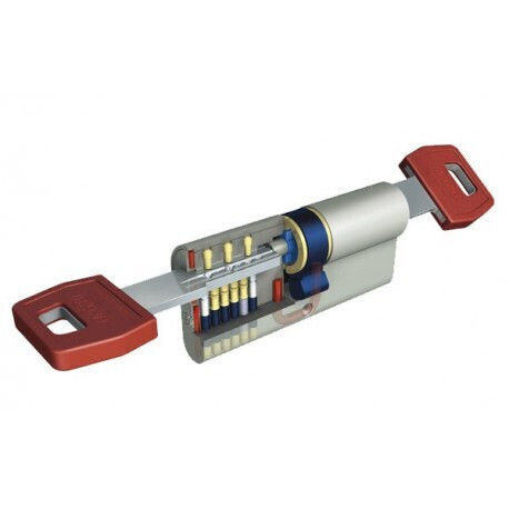 AGB Zylinderschloss Sicherheits 70mm (30-40) mit 5 Schlüssel Silber