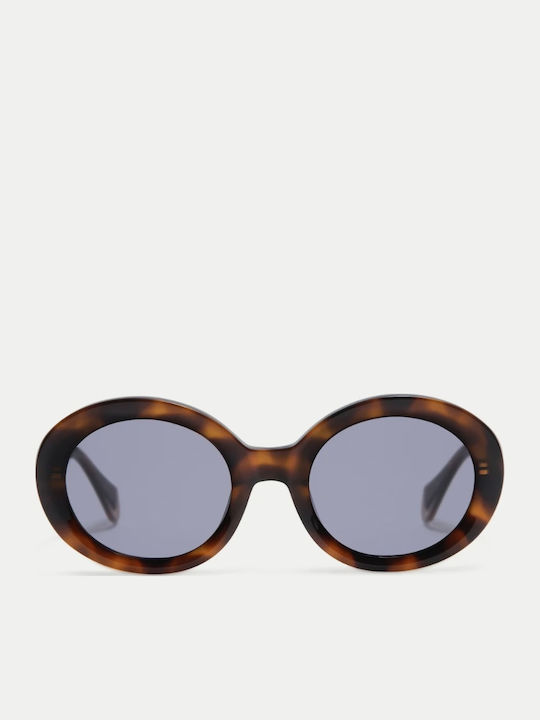 Gigi Barcelona Women's Sunglasses with Brown Tartaruga Plastic Frame and Blue Lens 6883/2