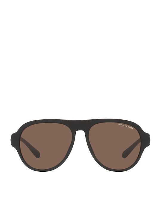 Armani Exchange Unisex Sunglasses With Black Horn-Rimmed Frame And Grey Lens AX4126SU 807873