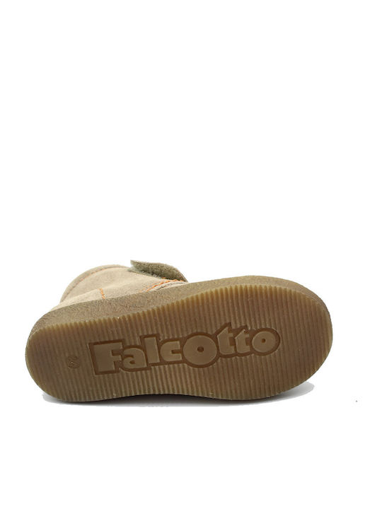 Ghete Copii din Piele cu Velcro Bej