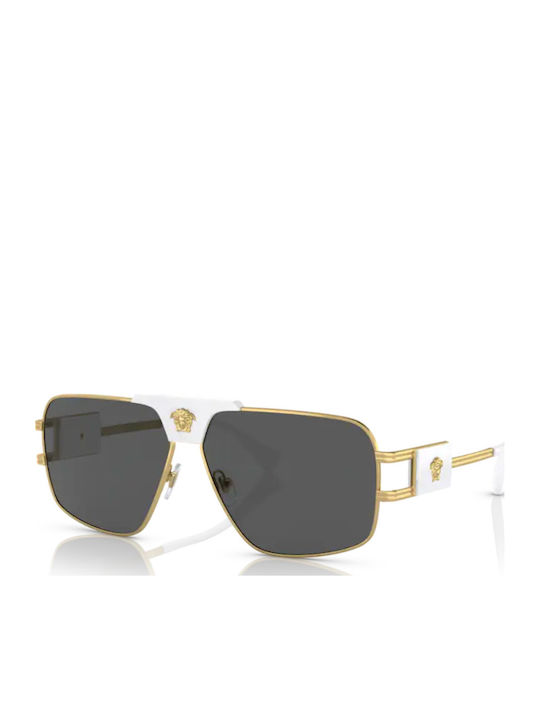 Versace Unisex Γυαλιά Ηλίου με Χρυσό Μεταλλικό Σκελετό και Γκρι Φακό