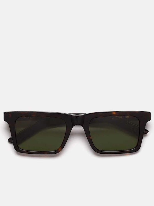 Retrosuperfuture 1968 Unisex Sunglasses with Brown Tartaruga Plastic Frame and Green Lens