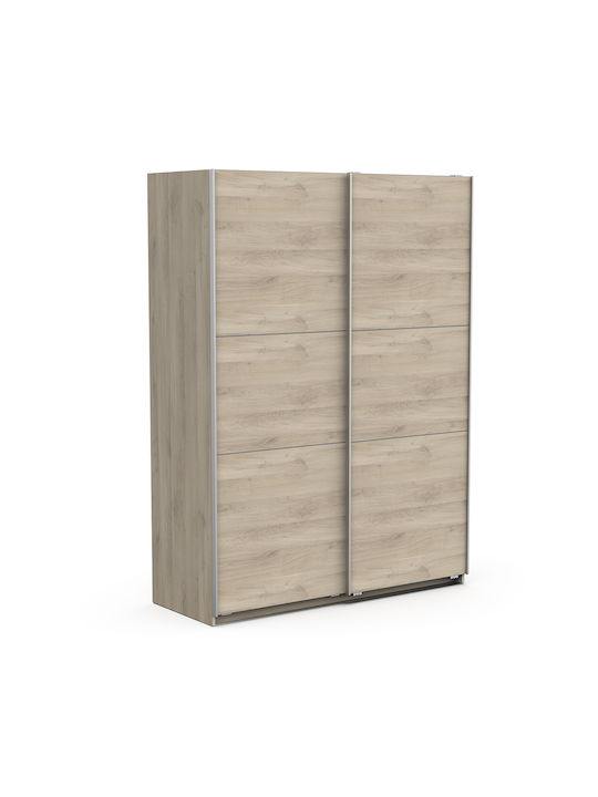 Double Door Wardrobe Sliding Ghost Kronberg Oak 148x60x203cm