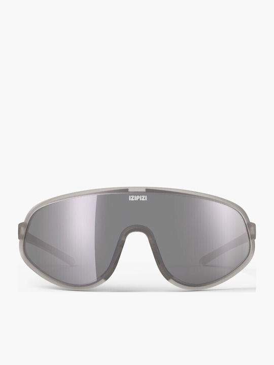 Izipizi Unisex Sunglasses with Gray Plastic Frame and Silver Mirror Lens