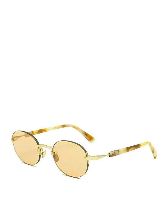 Gast Olli Unisex Sunglasses with Brown Tartaruga Metal Frame and Yellow Lens OL05