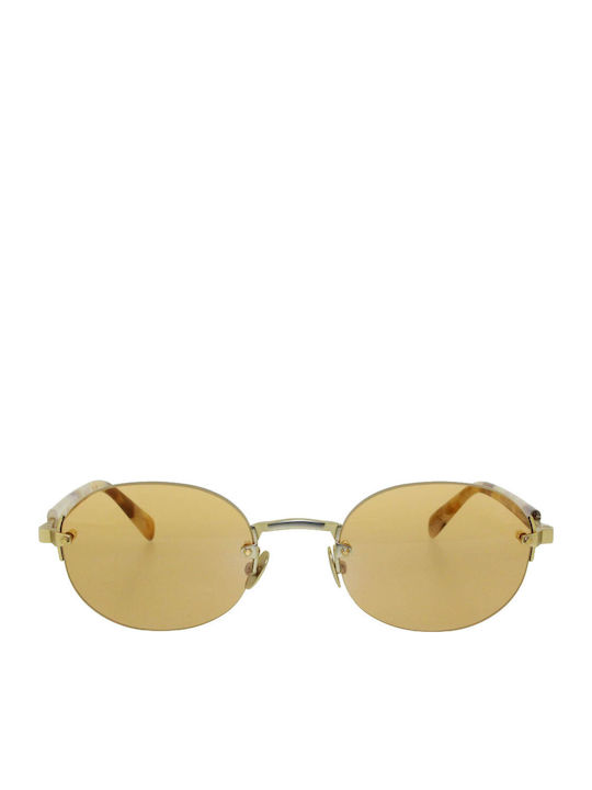 Gast Olli Unisex Sunglasses with Brown Tartaruga Metal Frame and Yellow Lens OL05