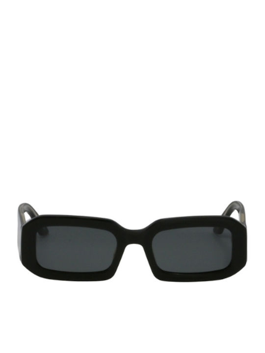 Oscar & Frank Piru Unisex Sunglasses with Black Plastic Frame and Black Lens