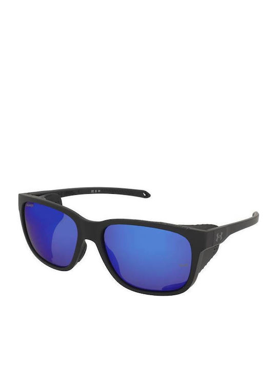 Under Armour Unisex Ochelari de soare cu Negru Cadru și Albastru Oglindă Lentilă
