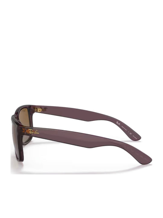 Ray Ban Justin Unisex Ochelari de soare cu Violet Cadru și Maro Degrade Polarized Lentilă RB4165 6597/T5