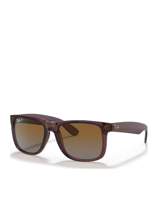 Ray Ban Justin Unisex Ochelari de soare cu Violet Cadru și Maro Degrade Polarized Lentilă RB4165 6597/T5