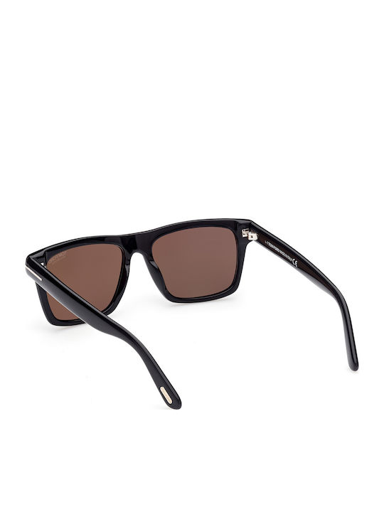 Tom Ford Buckley 02 Ochelari De Soare Pentru Bărbați Cu Ramă Neagră Din Plastic Și Lentile Maro Degrade FT0906 01H